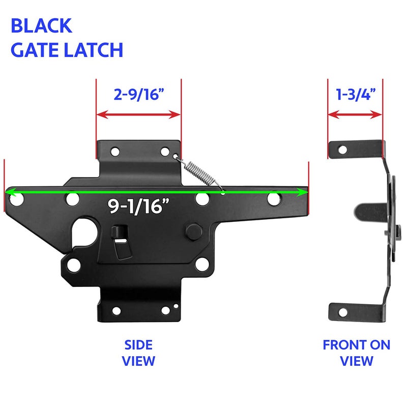 Jake Sales Vinyl Gate Latch Black (for Vinyl, Wood, PVC etc Fencing) Fence Gate Latch w/Mounting Hardware - Gate Latches Have a 90 Degree Bracket Resulting in a Positive Latch to Gate Connection - Image 3